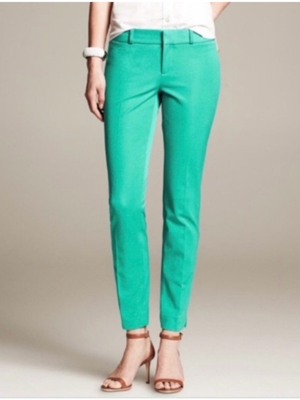 Banana Republic Sloan Stretch Slim Ankle Pants in Teal Green - SZ 10